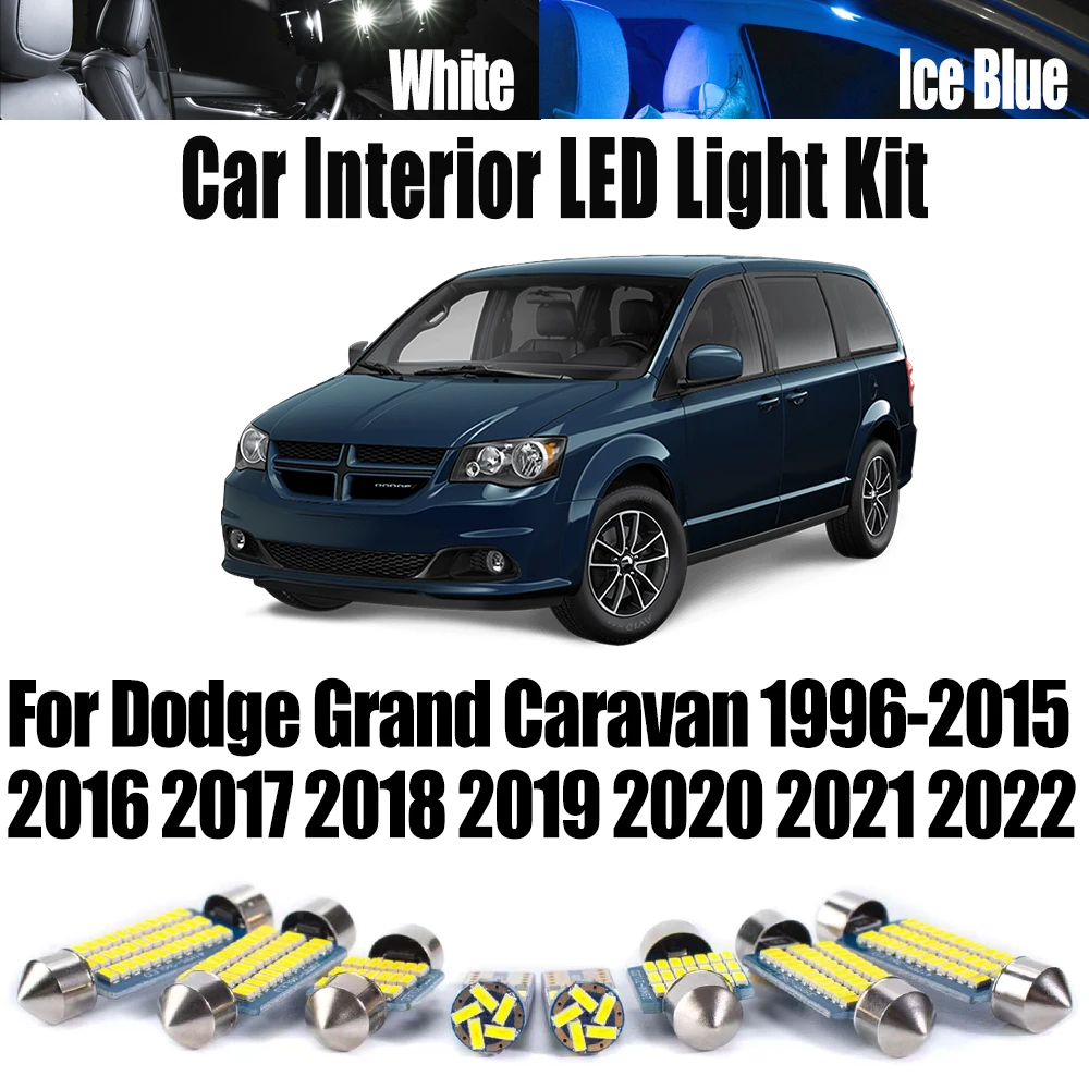 

Canbus LED Interior Vanity Mirror Light Kit For Dodge Grand Caravan 1996- 2017 2018 2019 2020 2021 2022 Car Map Dome Trunk Bulbs