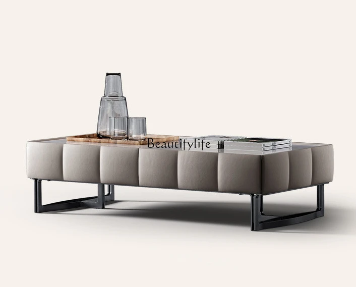Natural Marble Coffee Table TV Cabinet Combination Whole House Matching Walnut Tea Table