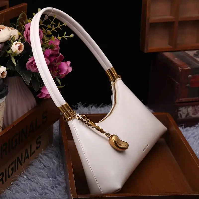 حقيبة كتف عصرية بتصميم رجعي على شكل خبز فرنسي فاخرة متعددة الاستخدامات من الجلد الناعم مع إغلاق بسحاب