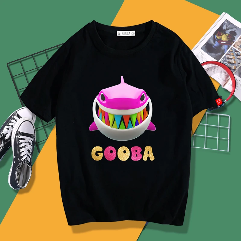 6ix9ine GOOBA Cartoon Shark Print Short Sleeve T-shirt Male Rainbow Brother 69 Clothes T-shirt Base Shirt Arrival Casual Daily