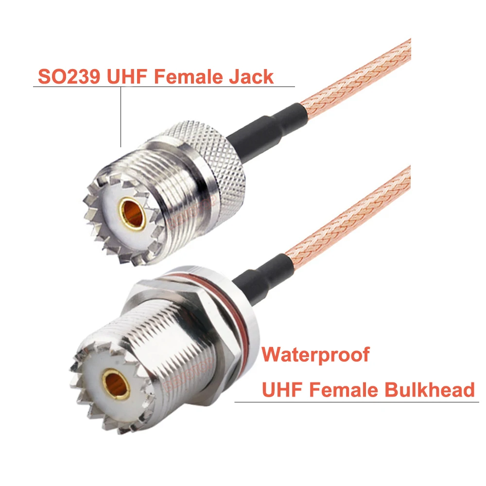 BEVOTOP UHF zu UHF Kabel SO239 UHF Weibliche SO-239 Panel Montieren Jumper RG316 Zopf 50 Ohm RF Koaxial verlängerung Kabel Adapter