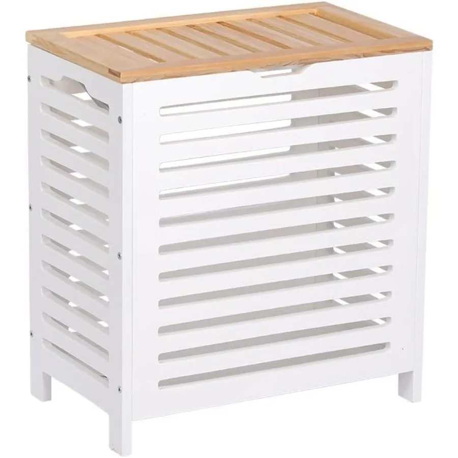 

Large Wooden Bamboo Hamper With Lid for Laundry Storage and Clothing Organization in Laundry Room Bathroom Bedroom Ideal for So