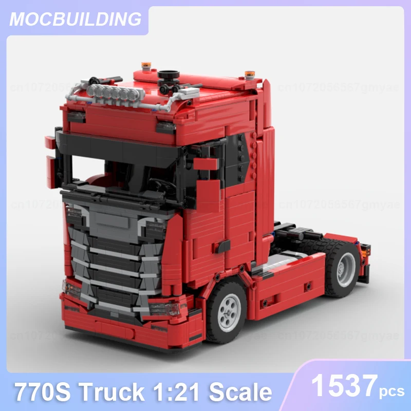 Low Loader Trailer 1:21 Scale Model MOC Building Blocks DIY Assemble Bricks Transportation Educational Creative Toys Gift 698PCS