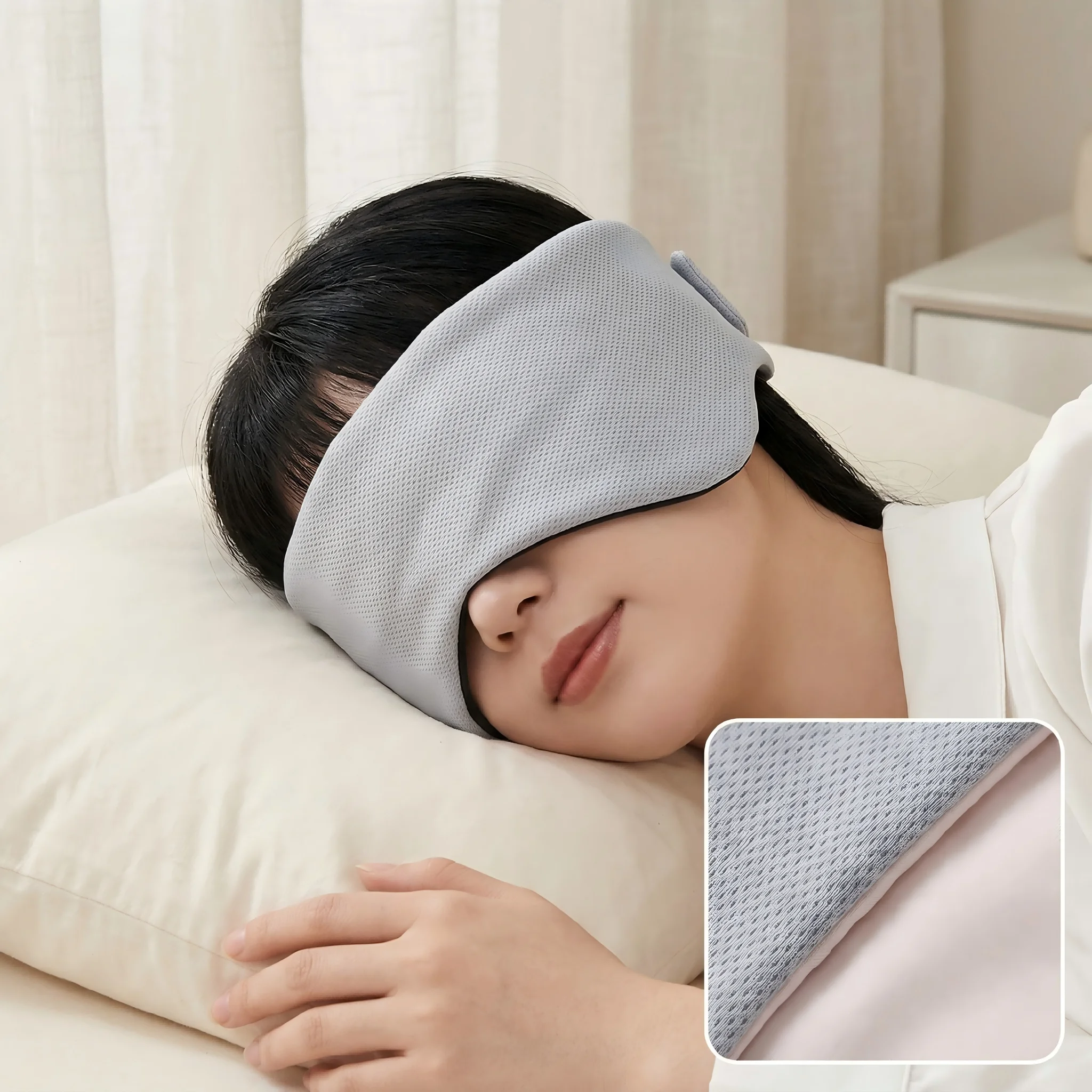 Cool And Warm Dual-Sided Light-Blocking Sleep Eye Mask - Comfortable Velcro Two-In-One Eye Mask - Essential For Workday Naps