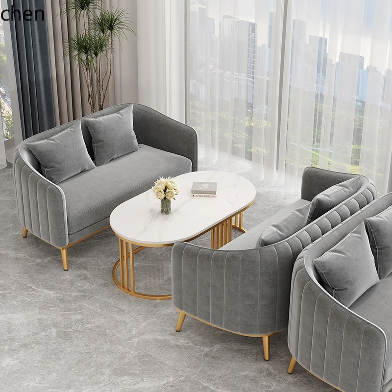 Cafe Milk Tea Shop Booth Sofa Leisure Tea House Clothing Store Commercial Table and Chairs