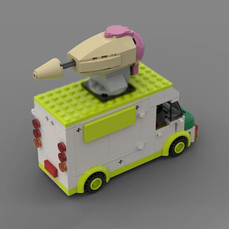نموذج سيارة المدينة MOC قوالب بناء شاحنة الآيس كريم وحدات التكنولوجيا هدايا العيد للأطفال تجميع اللعب البدلة #3