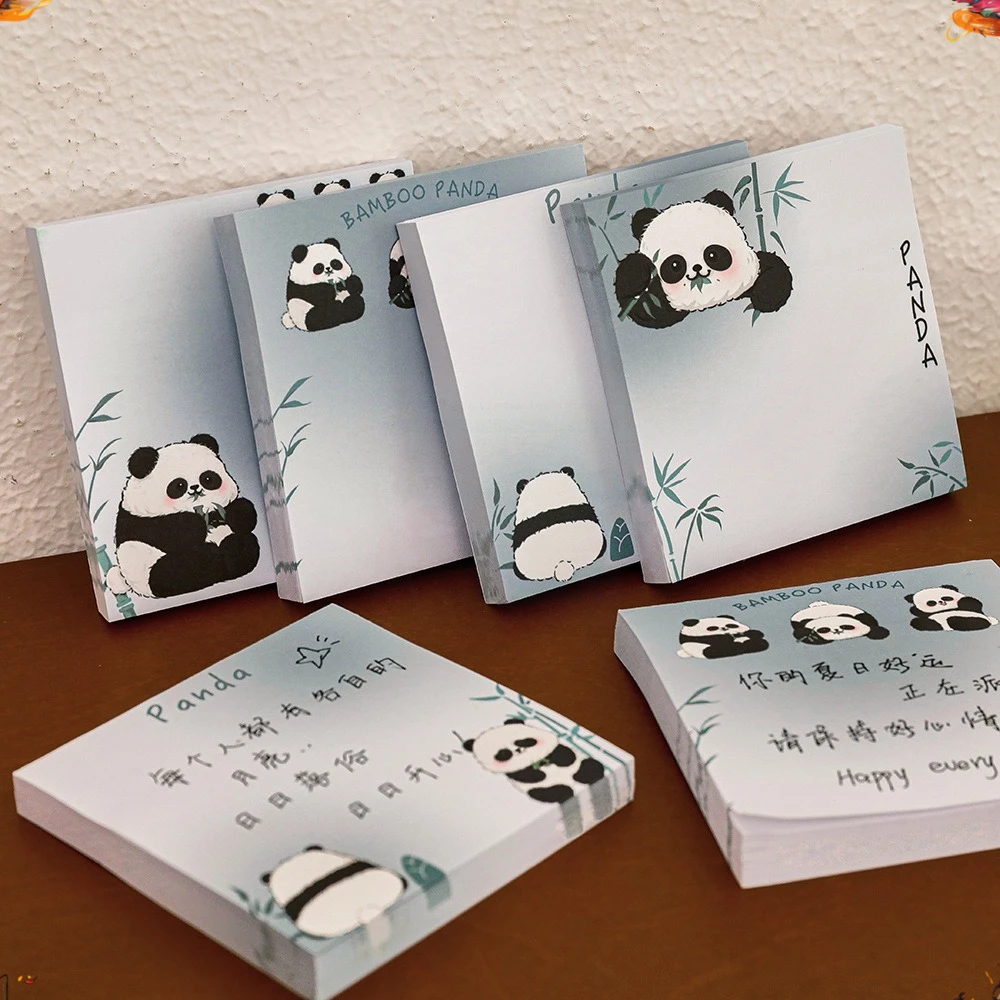 12 Pcs Cartoon Panda  Notes for Students To Stick High-value Note Books Ins Wind Decoration Materials Cute N Times