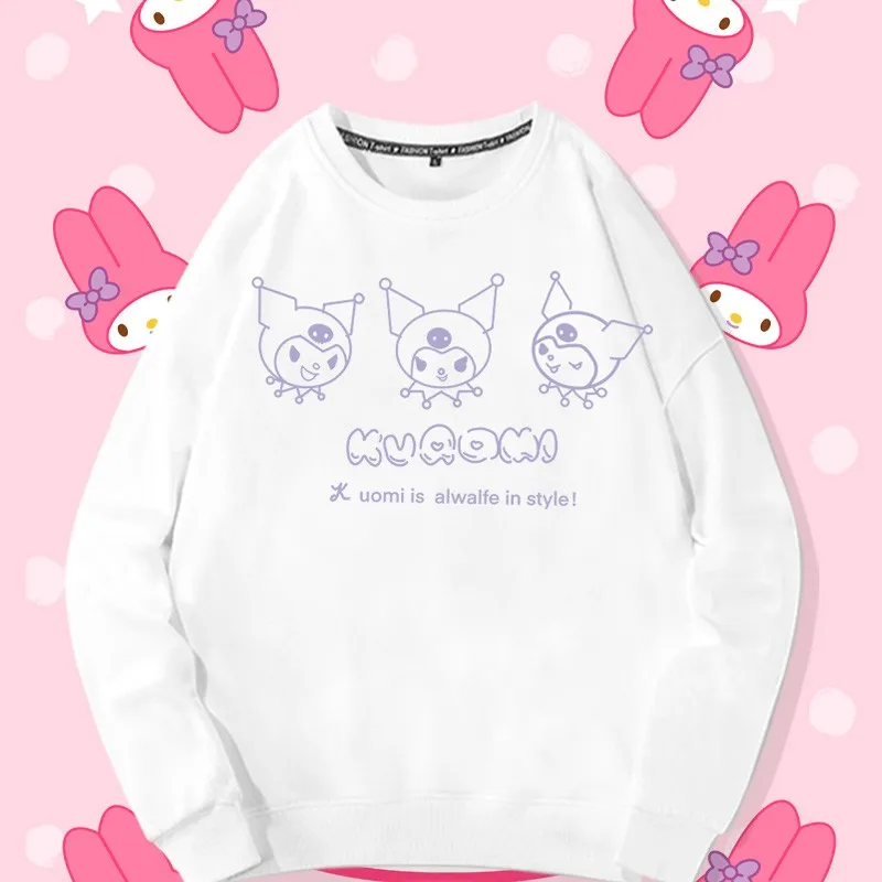 

Sanrio Kulomi Joint Crewneck Hoodie Women 2024 New Clothes Yugui Dog Melody Loose Coat Tide