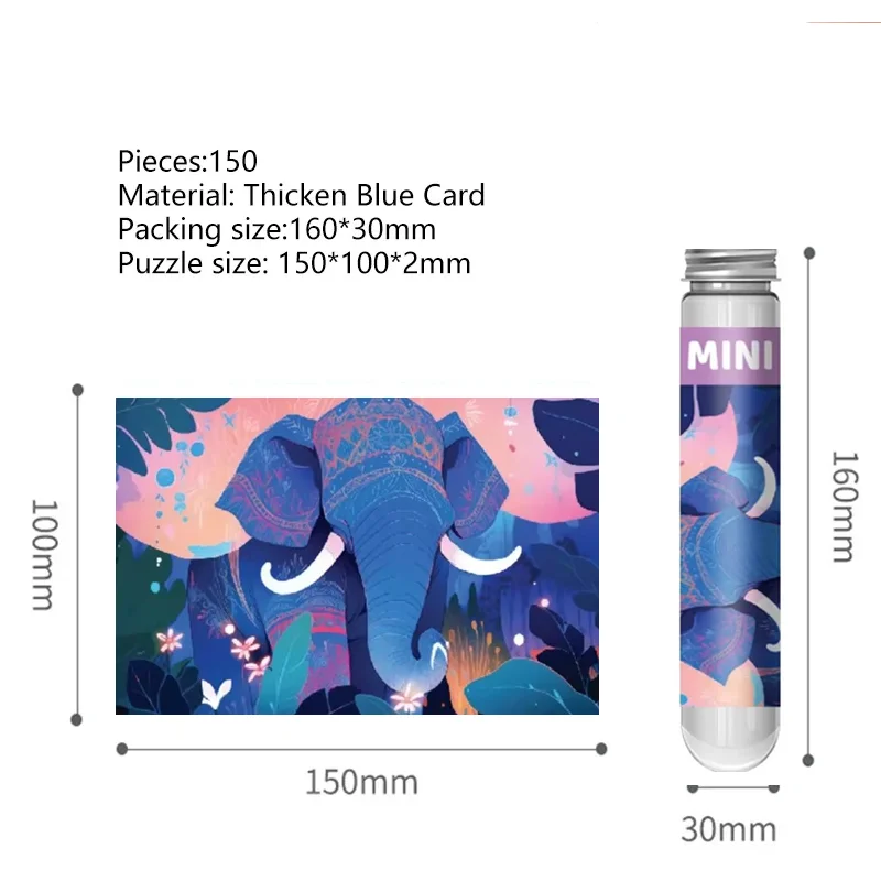 150PCS Mini หลอดทดสอบจิ๊กซอว์ปริศนาสําหรับผู้ใหญ่ Decompression ของเล่นตู้เย็นปริศนาเกมครอบครัวตกแต่งของเล่นเพื่อการศึกษา