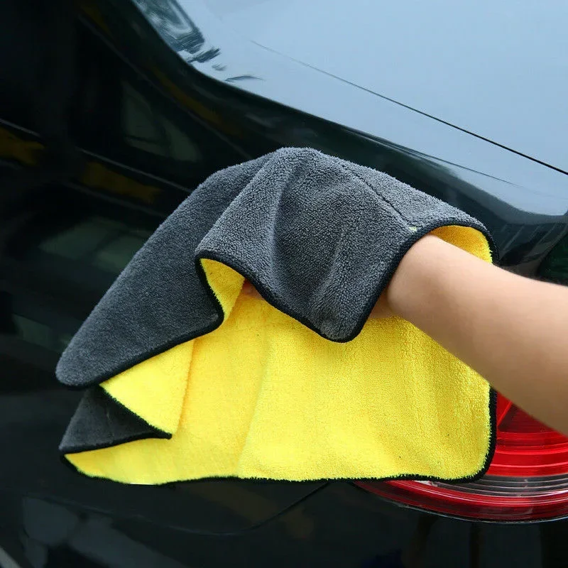 Microfiber Cleaning Towel Thicken Soft Drying Cloth Car Body Washing Towels Double Layer Clean Rags Never Scrat 30/40/60cm