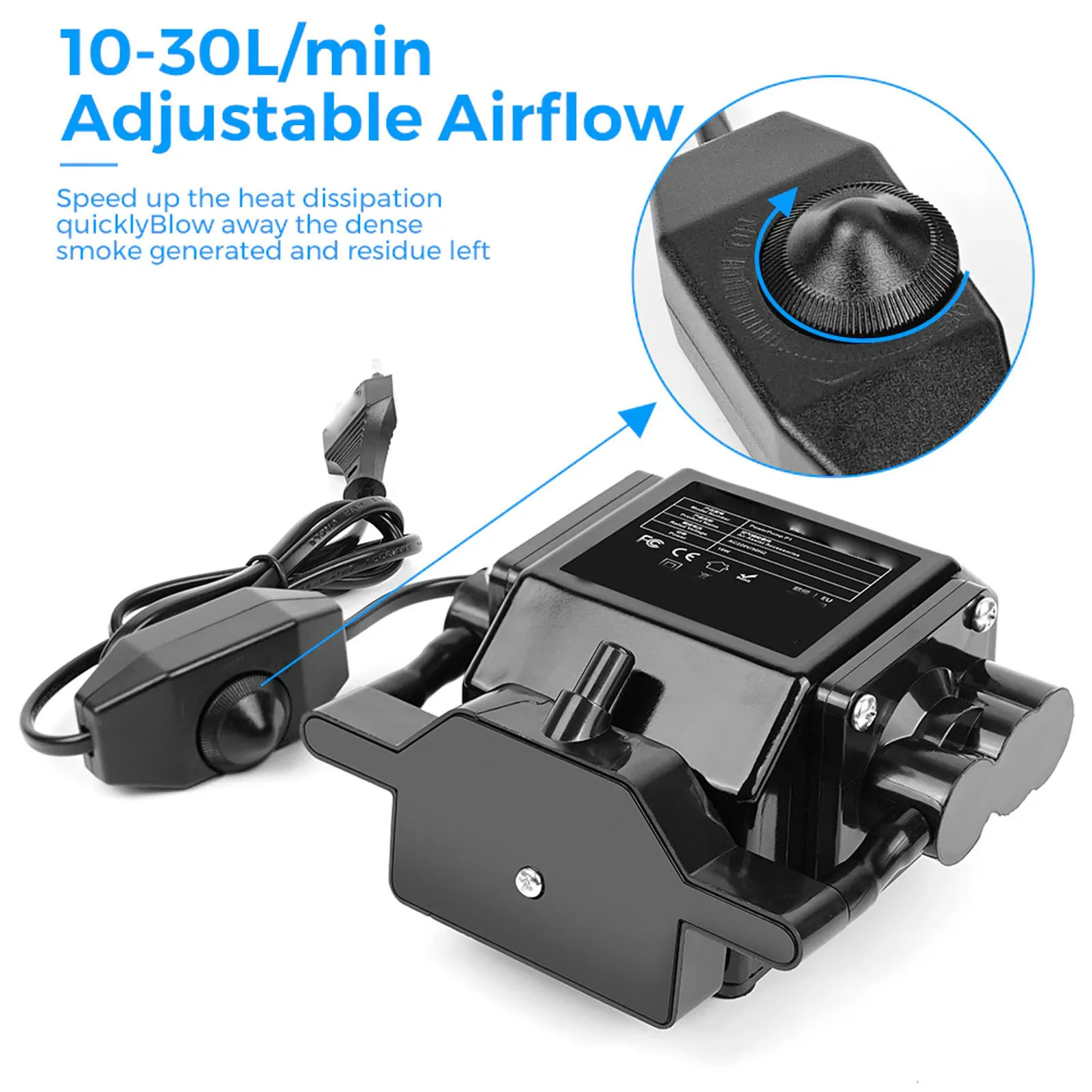 Pompa di assistenza pneumatica Flusso d'aria regolabile Kit di assistenza pneumatica a basso rumore per macchina da taglio per incisione laser Macchina per incisione Air Assist