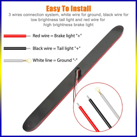 주차 회전 신호에 사용되는 11LED 15LED 신호등이 있는 트럭 오프로드 차량 트레일러 라이트 스트립 후방 브레이크 작업등