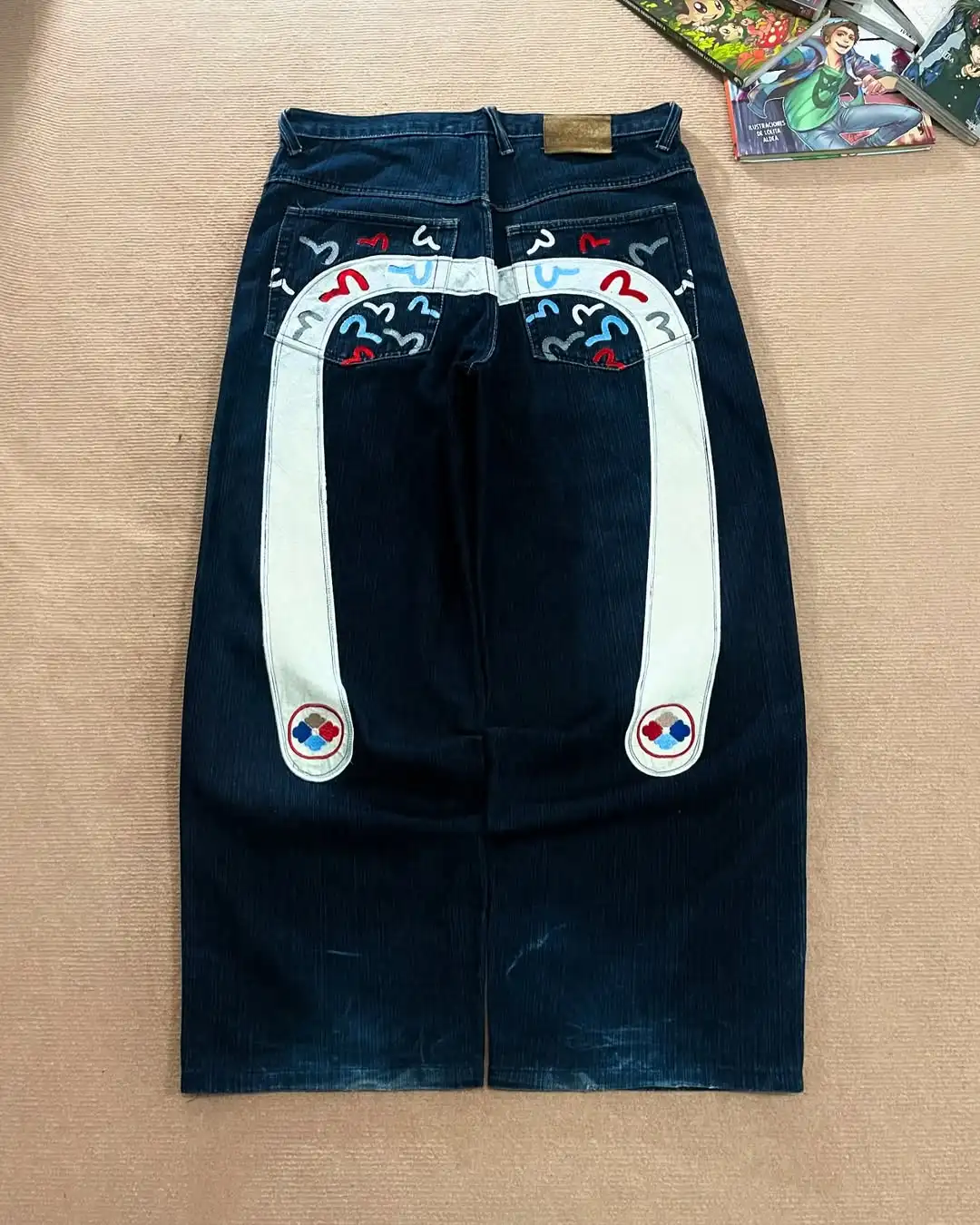 Amerikanische Mode Retro Harajuku M Brief Marke Muster Jeans männer Sommer Lose Beiläufige Breite bein Hosen Beliebte Y2K hosen