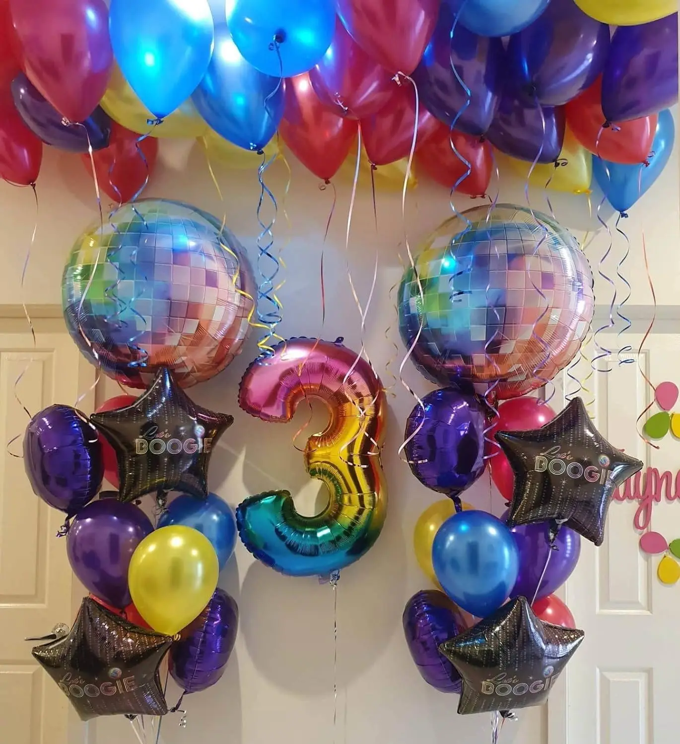 6pcs 22 inch disco colored aluminum foil balloons, disco themed party and dance hall retro decorative balloons