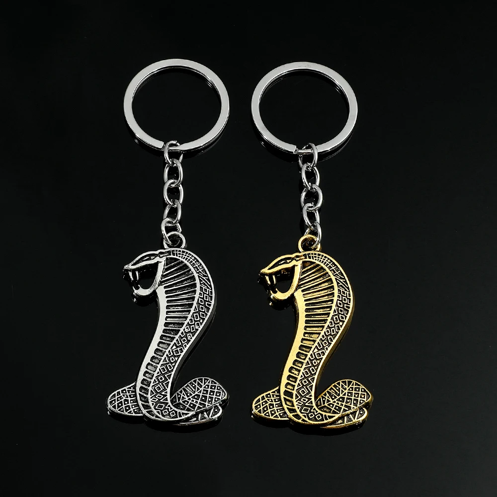 Fashion Metal Key Ring Auto Keychain Snake Shape Key Chain Fit For Ford Mustang GT Cobra Chaveiro Llavero Key Holder Car Styling