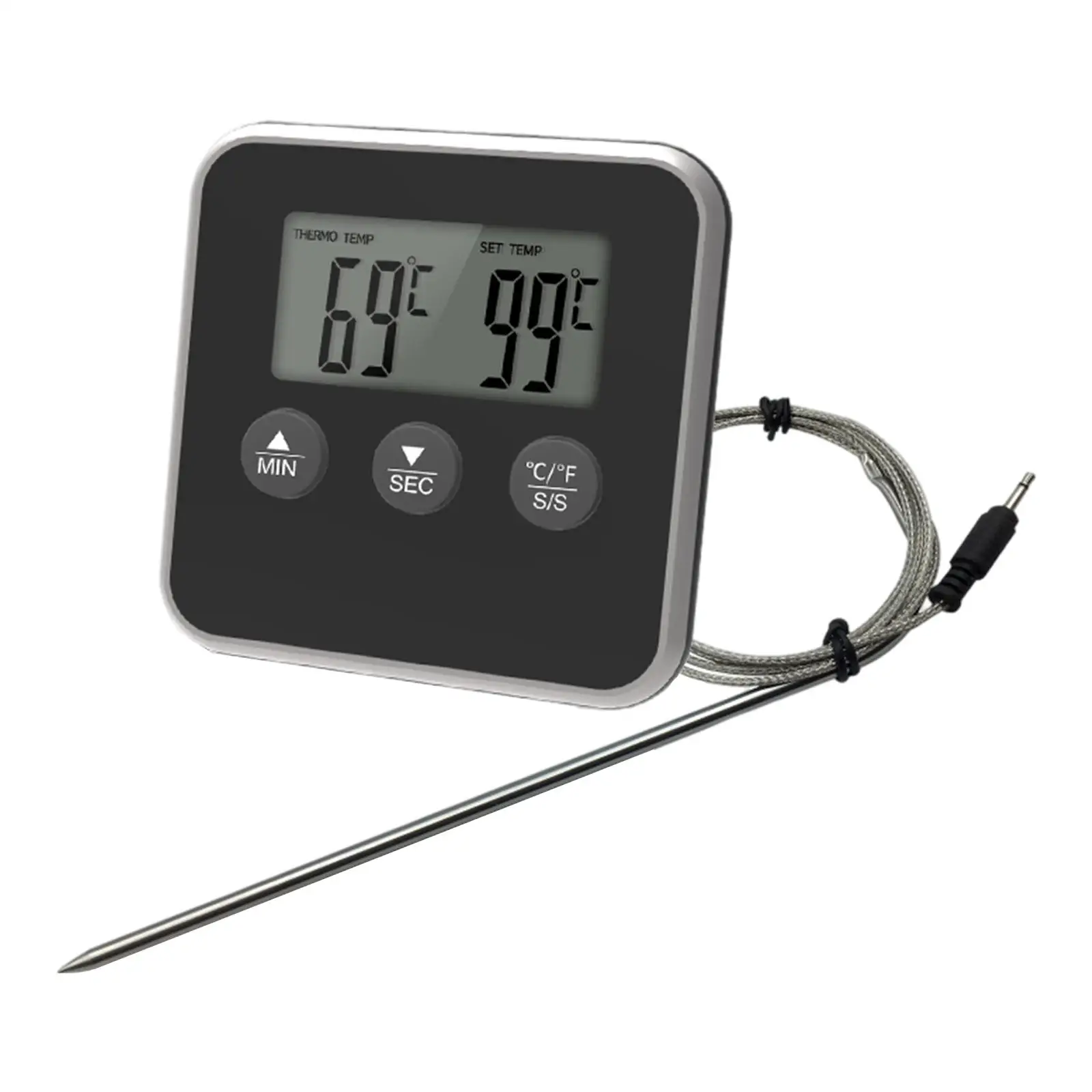 digital of meat Backlight Kitchen Long Probe for Grill Barbecue Oven