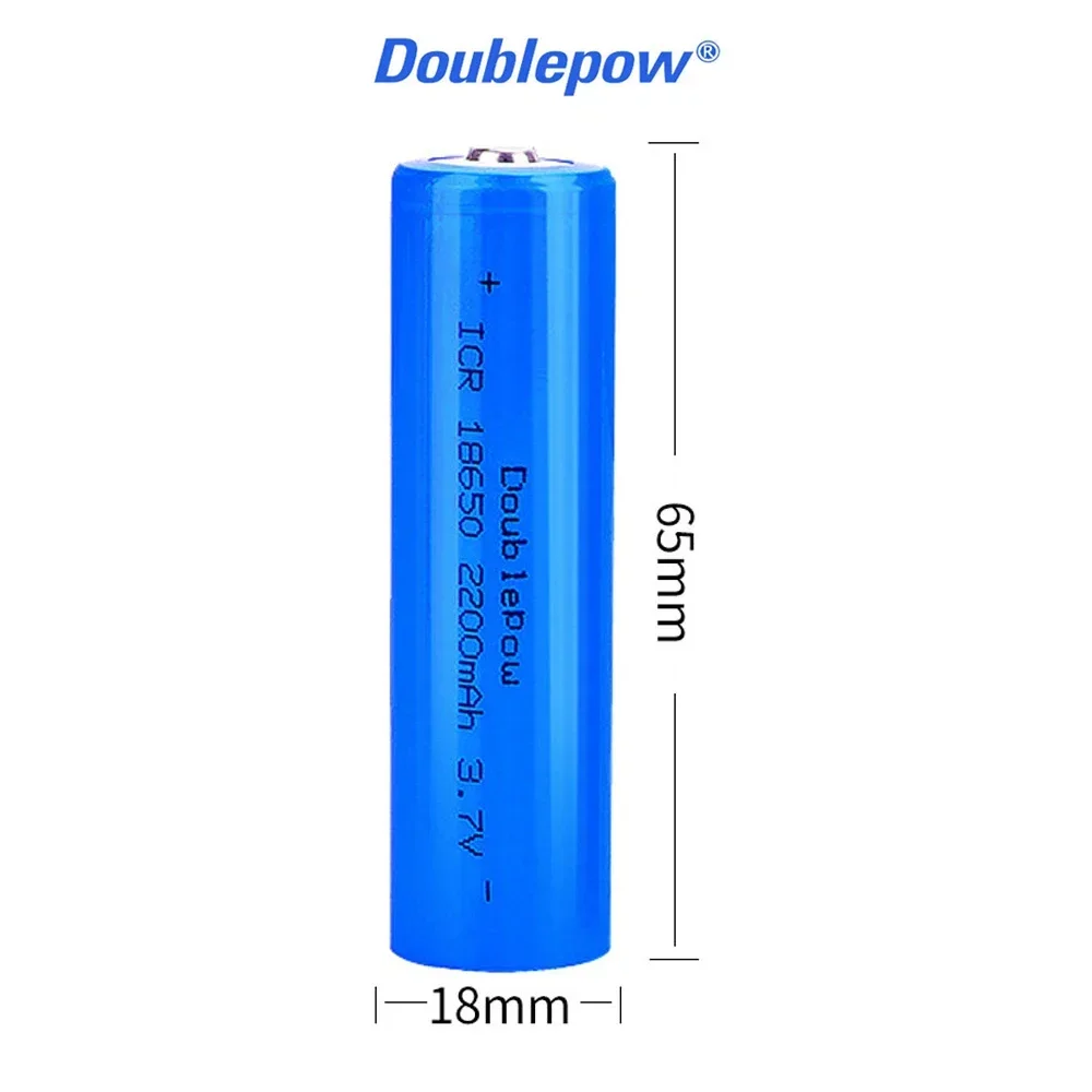 Doublepower 18650 3.7V 2200mAh rechargeable lithium battery flashlight laser pointer remote control electronic toy Real capacity