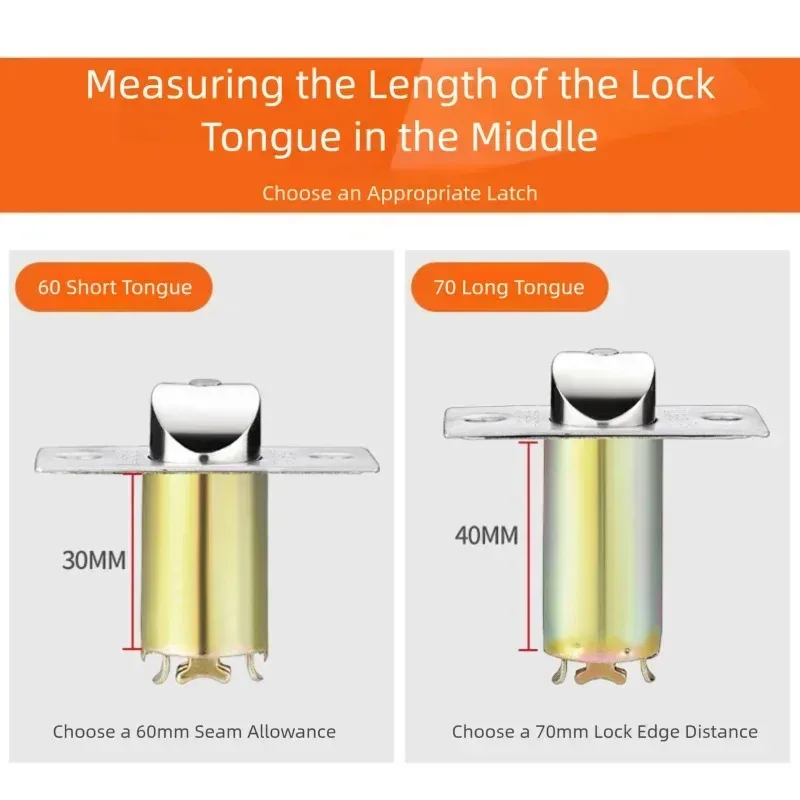 Universal Keyless Ball Lock Deadbolt 60/70mm Zinc Alloy Lock Body for Door Lock Installation - Margin Ball Door Lock Cylinder