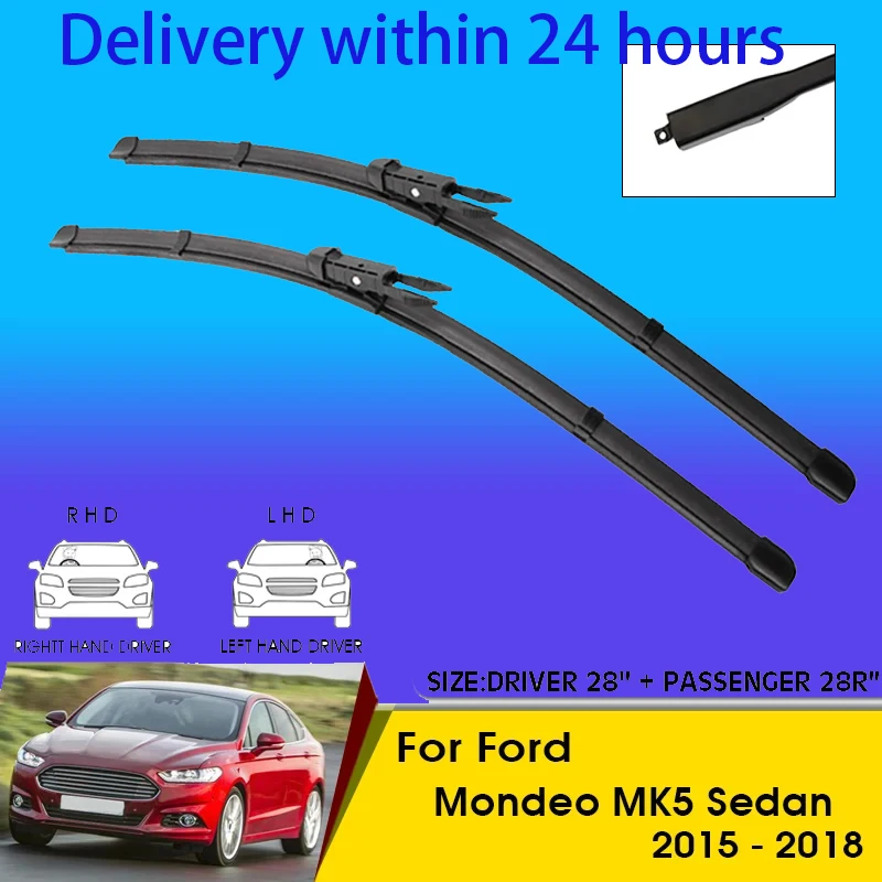

Car Wiper Blades For Ford Mondeo MK5 Sedan 2015-2018 Windshield Windscreen Front Window Blades 28"+28R" Car Accessories