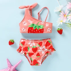 Toddler Baby Girl Swimsuit Two Piece Bathing Suit Floral Ruffled Bikini Set Swimwear Beach Outfit