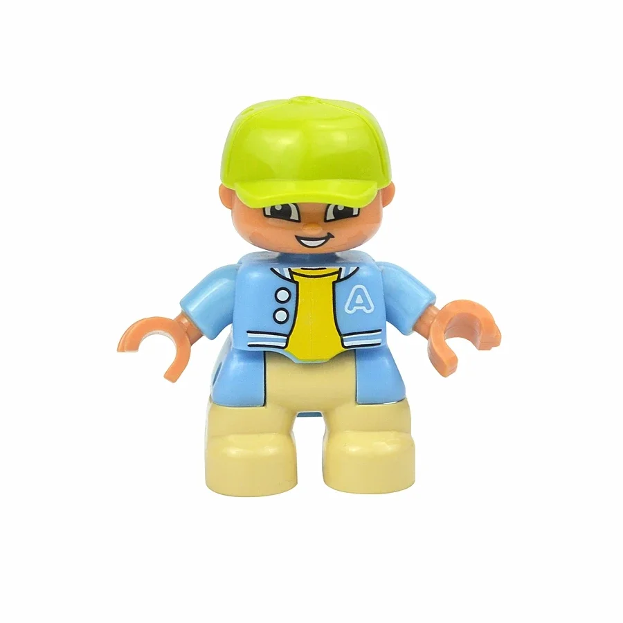 Figuren Puppen Große Größe Bausteine Familie Action Arbeiter Arzt Polizei Bauer Kompatibel Große Ziegel Duploes Kind Spielzeug