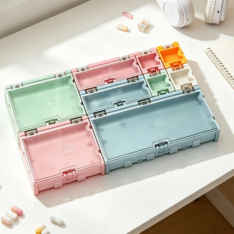 9pcs/set SMD Container SMT IC Electronic Component Mini Storage Box Jewelry Case Diy Practical for Small Component Jewelry Tool