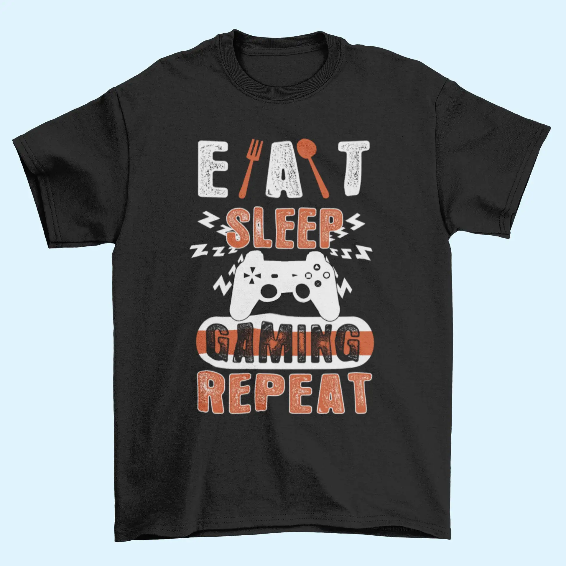 Funny Gamer T Shirt Eat Sleep Gaming Repeat gift for GM44 gifts sizes Small 6XL