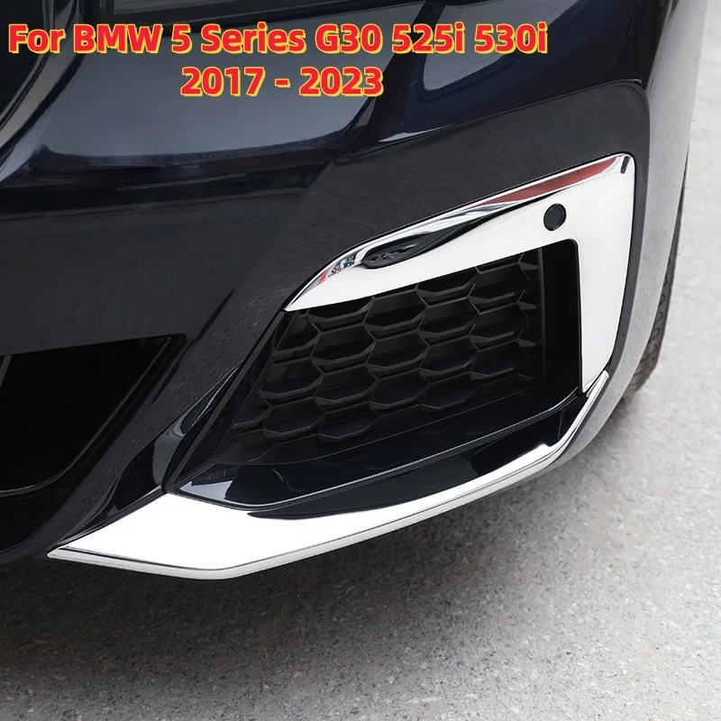

Accessories Front Bumper Fog Lights Trim Lamps Cover Reflective Sticker Decor Fit For BMW 5 Series G30 525i 530i 2017 - 2023