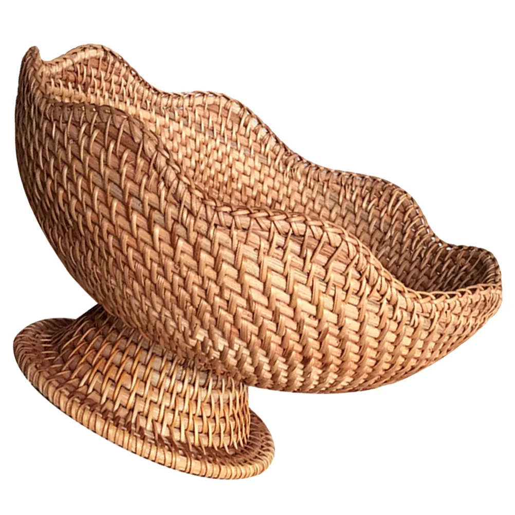 

Weaved Baskets Storage Rattan Fruit Plate Shelves Small Woven Base Seagrass Decorative for Keys