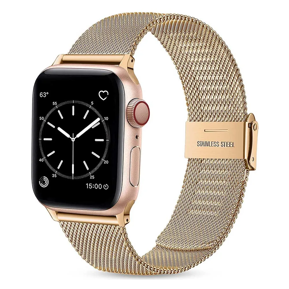 Milanese  Stainless Steel band For Apple Watch S9/8/S7/6/SE/5/4/3/2/1 band Series 38/42MM/40/44MM/41/45MM Bracelet metal strap