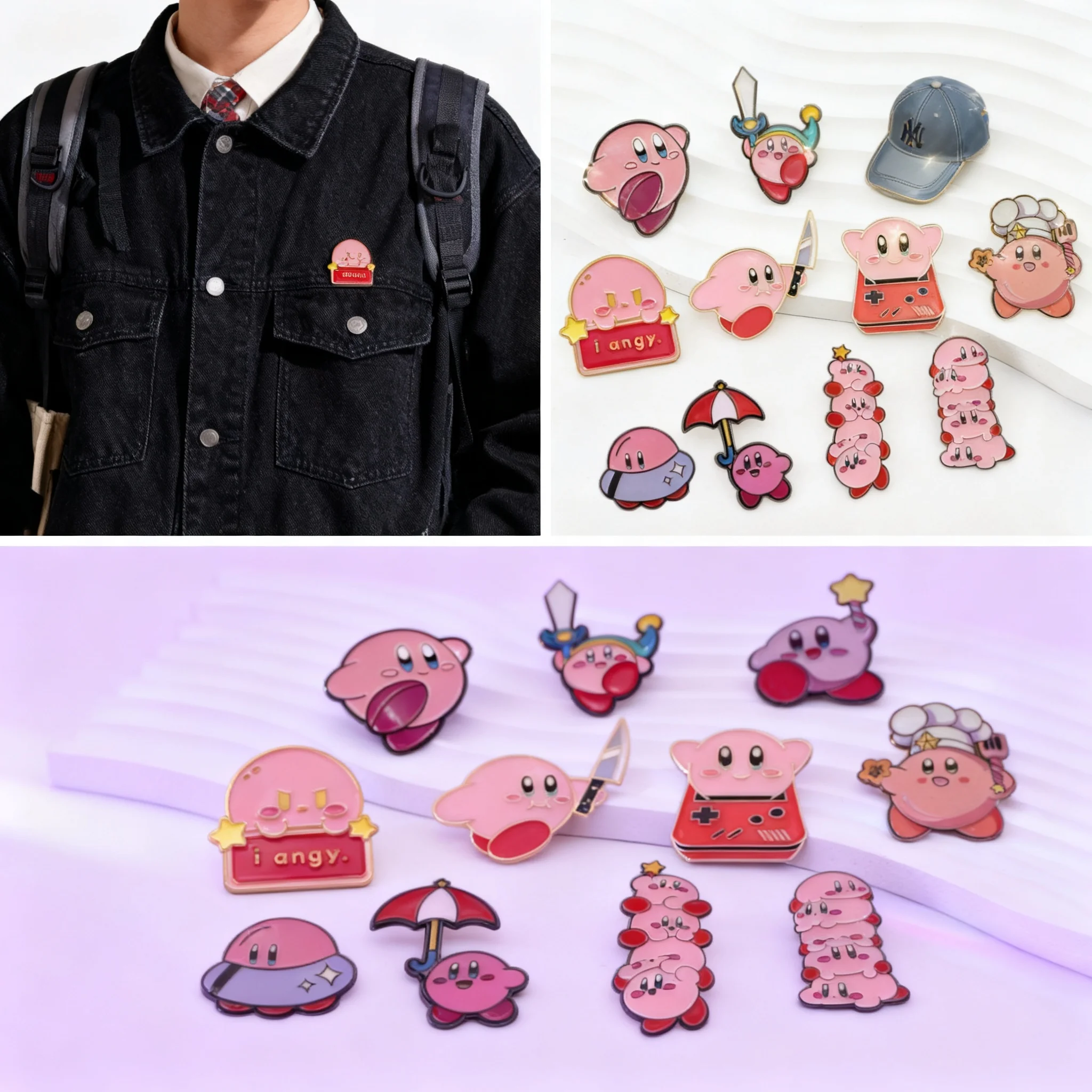 Retro Cute Pink Cartoon Hero Enamel Pins Brooches Badges for Backpacks Jackets Hats Collection Cosplay Gifts Accessories