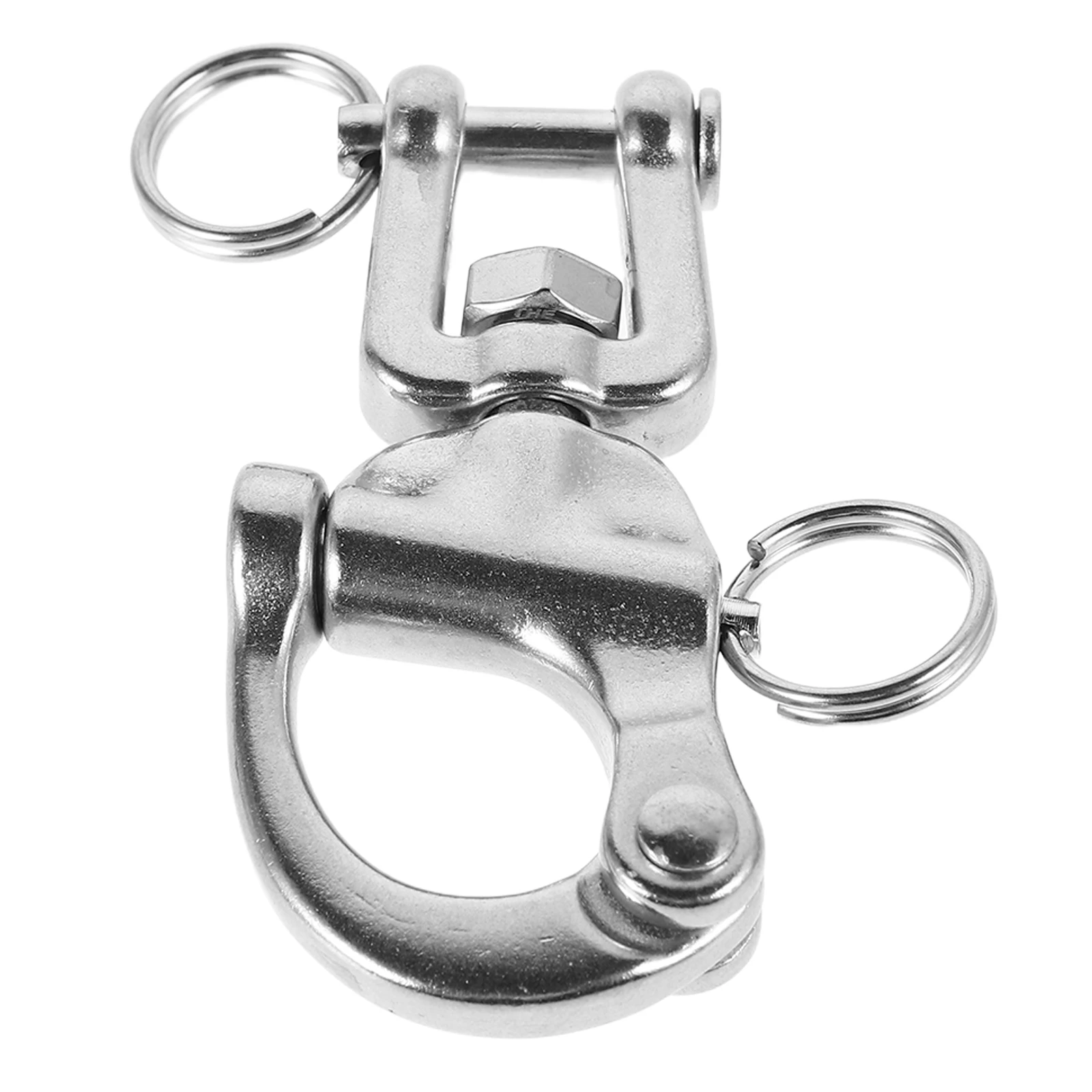 

1pc Marine Swivel Snap Shackle Stainless Steel Fork Design Quick Release Pulley Anchor Eye Safety Chain Rigging Heavy Duty Boat