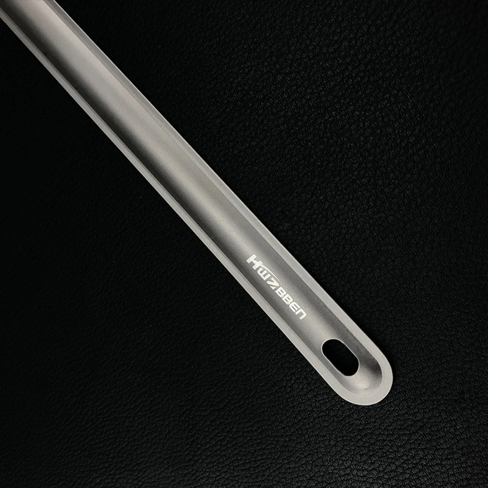 

Outdoor Camping Titanium Spoon Long Handle 1 Piece Eco Friendly Lightweight Compact Storage Hole for Survival Gear