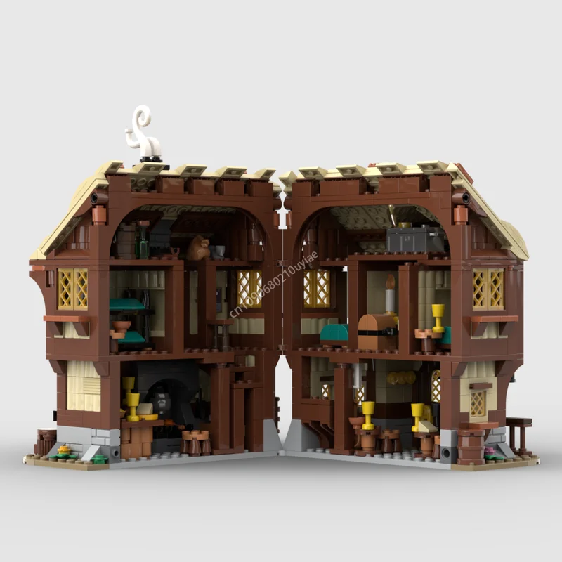 1294 stücke Moc Medieval Dorf Taverne Modulare Architektur Schloss Bausteine Montage Ziegel Spielzeug Kinder DIY Weihnachten Geschenke