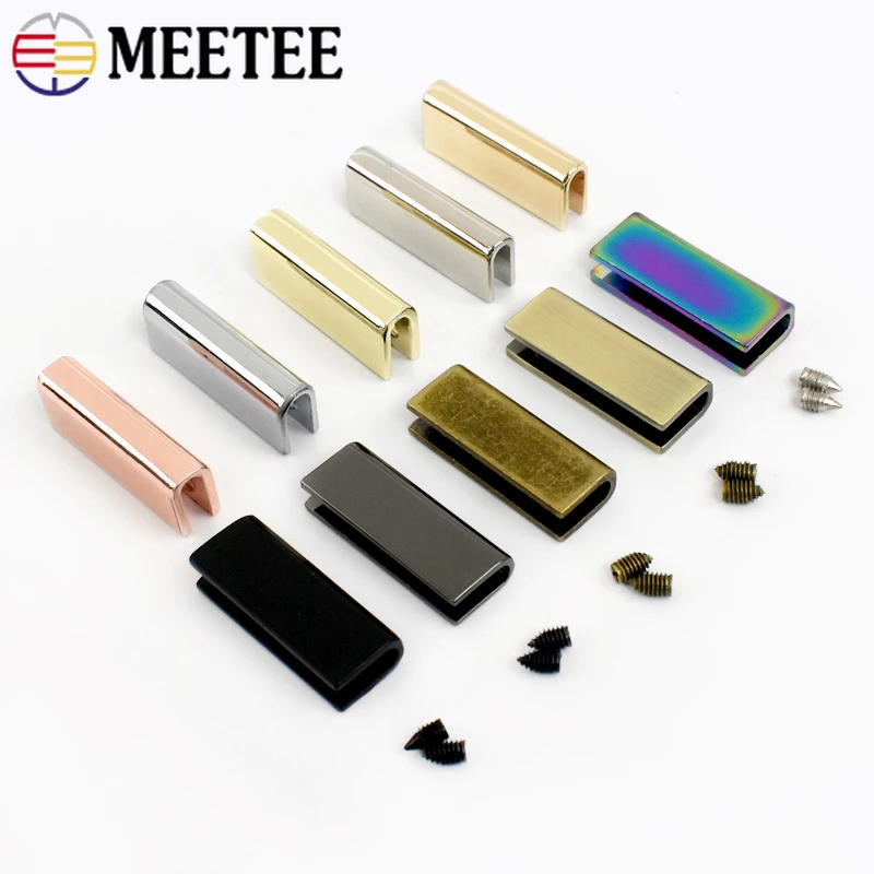 5/10/20Pcs 25mm Metal Edge Clip Bag Corner Protect Buckles Webbing Belt End Tail Stopper Button With Screws DIY Accessories