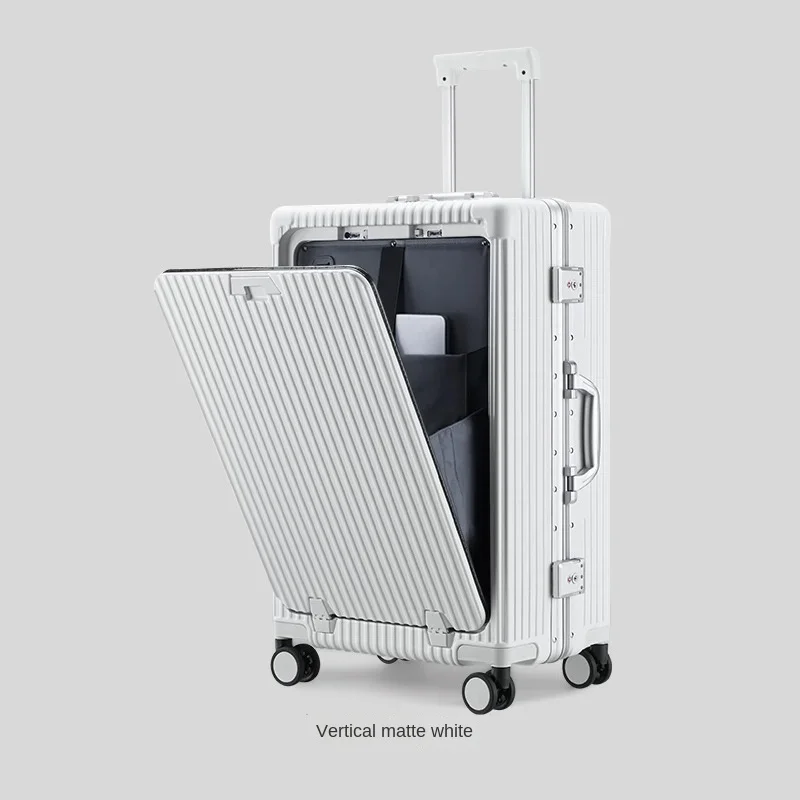 Hot-Selling Luggage Boarding Bag Aluminum Frame Password Trolley Case 20-Inch Universal Wheel Charging Suitcase