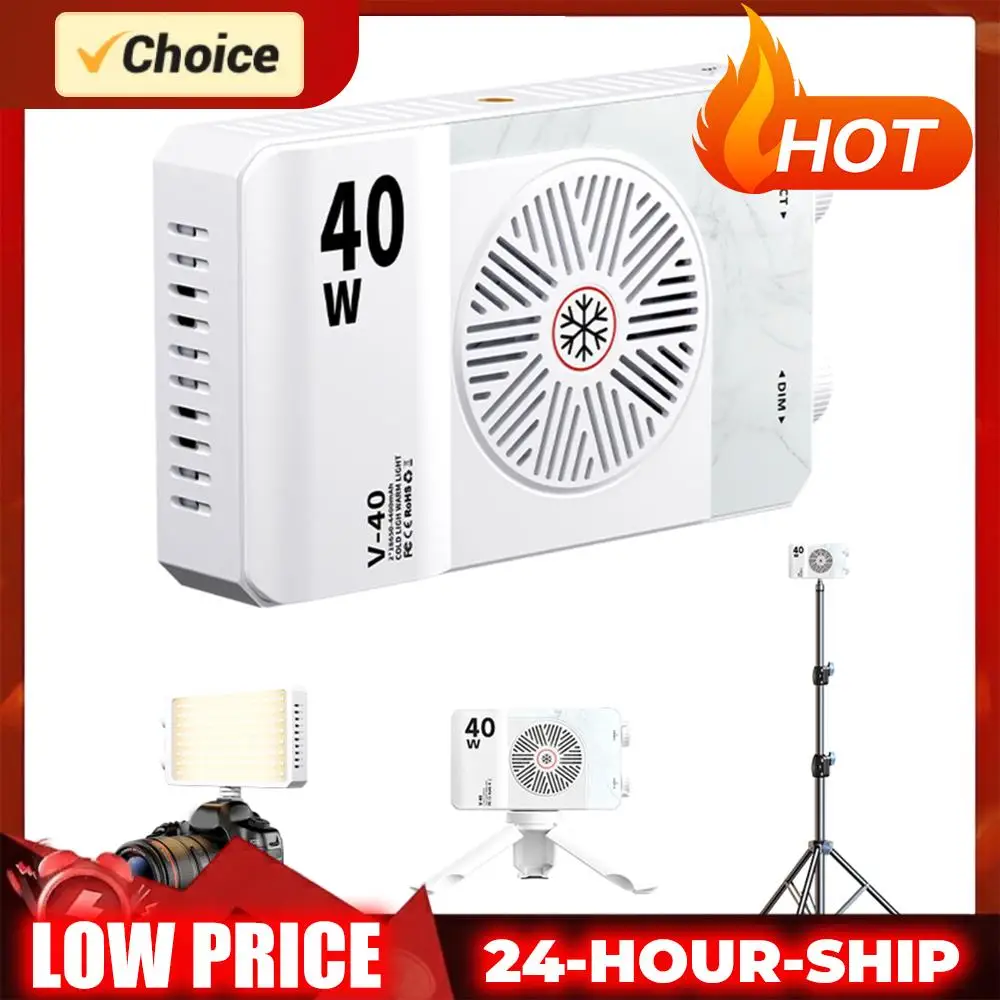 

40W LED Camera Light 2800K-9000K Photography Lighting 4400mAh Rechargeable Portable Light Panel for Photography