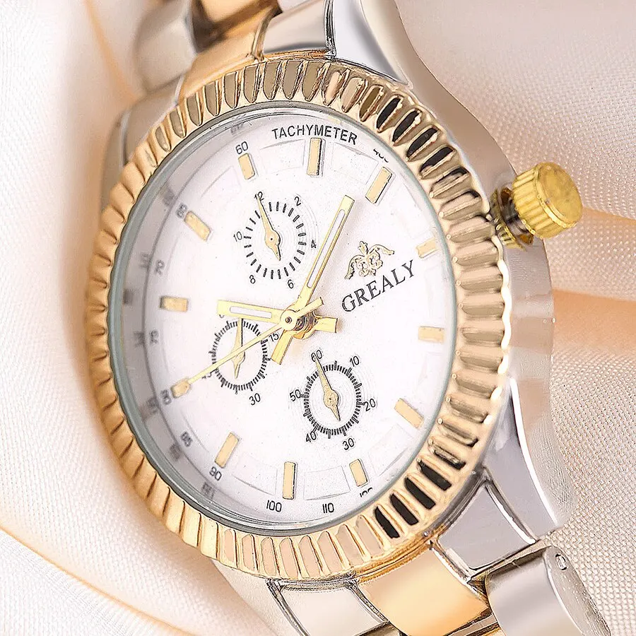 Women Exquisite Quartz Watch Dainty Casual Business Circular Pointer Stainless Steel Strap Watch Gift For Friends