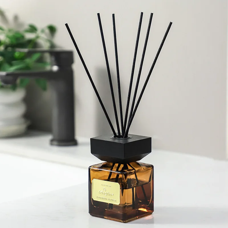 L19CM X Dia3/4/5MM Premium Black Eco Friendly Reed Diffuser Sticks, White Rattan Fiber Diffuser Sticks for Air Freshener