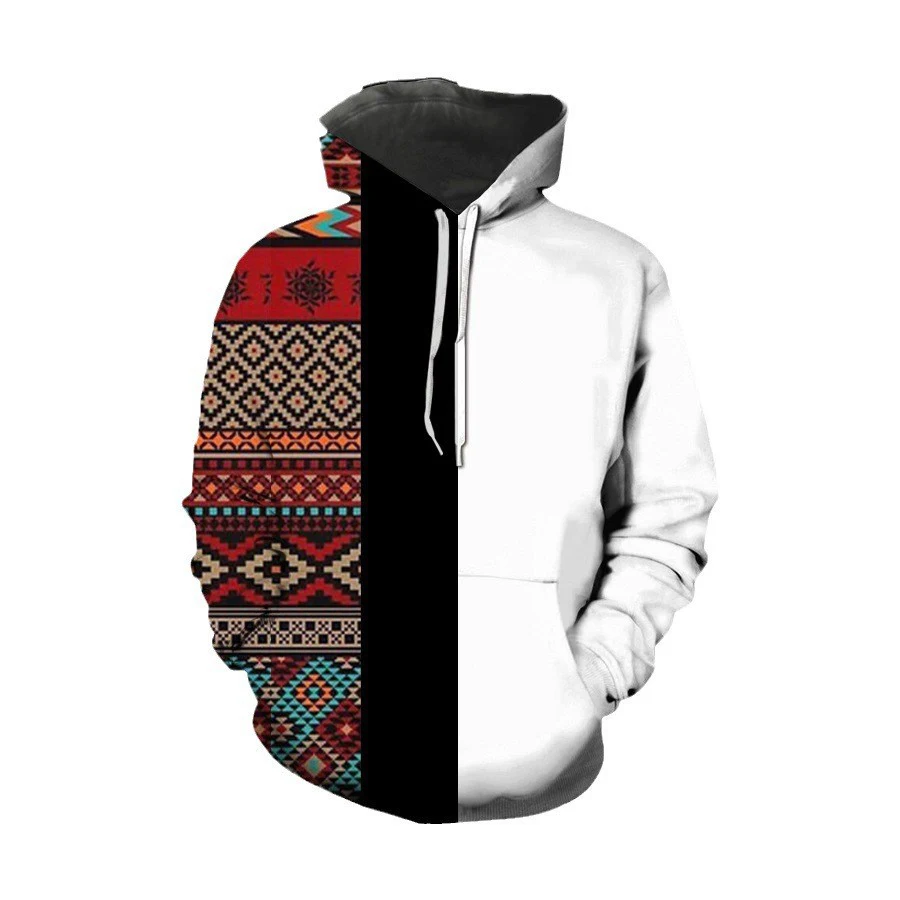 

Ethnic style men's and women's hoodies, retro totem 3D graphic printing, large size hoodie, go out fashionable wear, casual