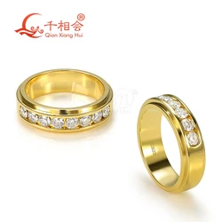 6mm middle half band white moissanite ring S925 Silver hip hop jewelry women Men's Ring Luxury Style gift wedding dating