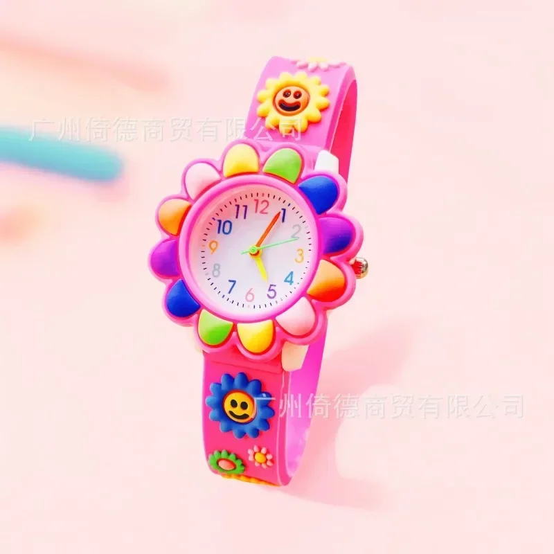 2024 New Smile Daisy Colourful Flowers Children's Gifts Watches Girls Kids Students Fashion Party Quartz Clock Wristwatches