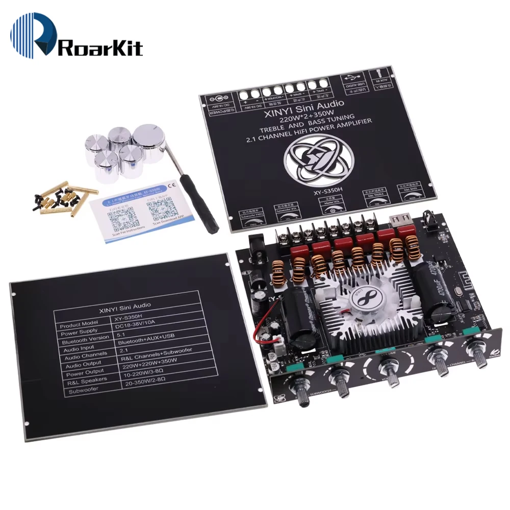 

XY-S350H 2.1 channel tpa3251 Bluetooth power amplifier board module high and low subwoofer 220W * 2 + 350W