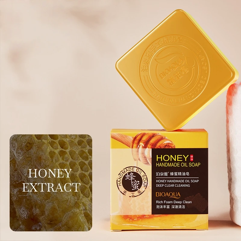 

100 г медовое мыло с эфирным маслом, содержит более искусственные ингредиенты кожи, естественно нежно, очищает кожу, освежает и очищает кожу, имеет легкий аромат, очищает лицо во время восстановления кожи, повышает сияние кожи, делает очищает кожу и гладк