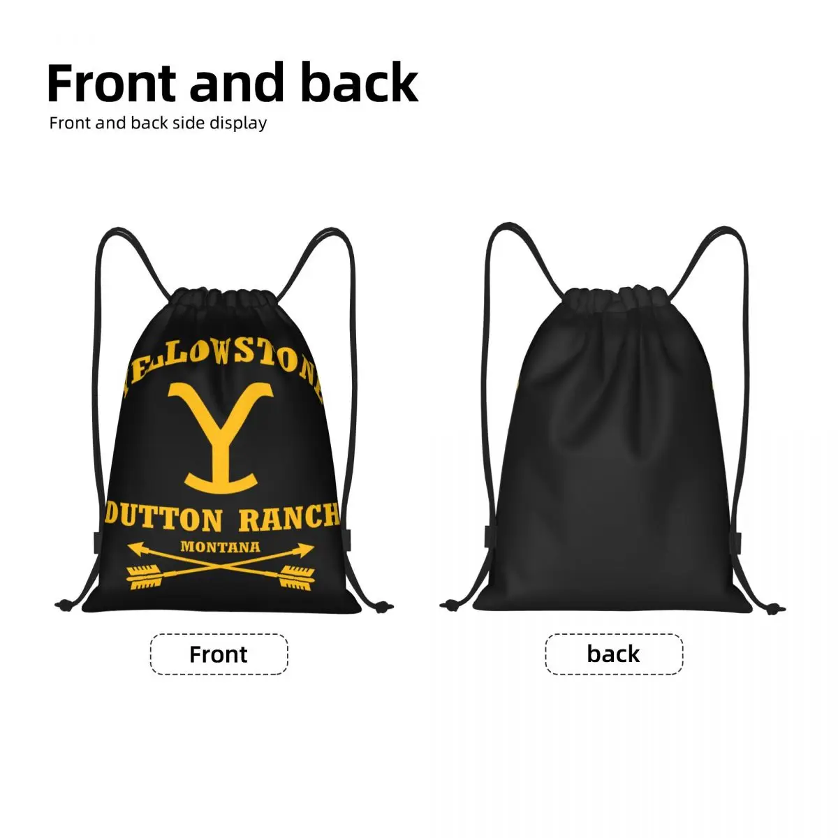 Custom Yellowstone Dutton Ranch Drawstring Bag para Treinamento Yoga Mochilas Mulheres Homens Sports Gym Sackpack