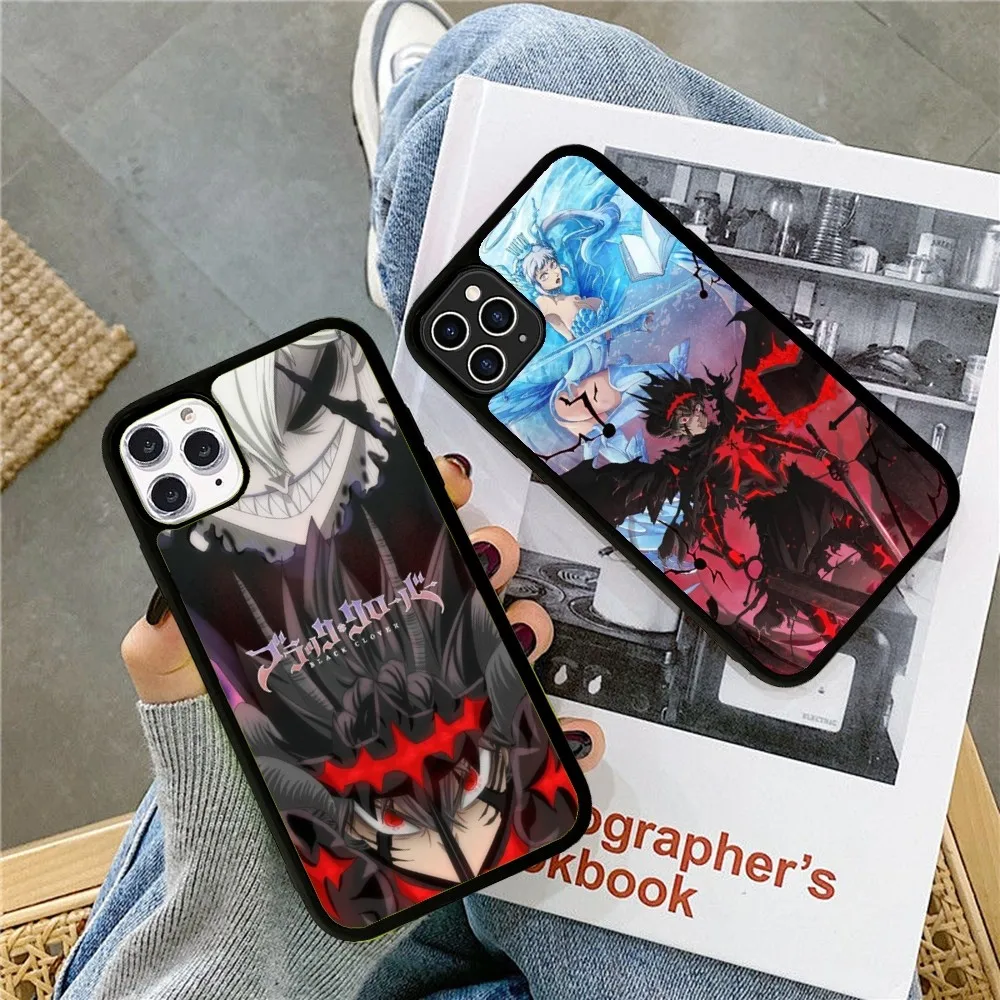 Black Clover Phone Case Silicone PC+TPU For For iPhone  11 12 13 14 15 16 Plus Pro Max Cover