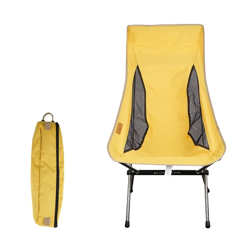 Outdoor Folding Raised Moon Chair Portable Camping Fishing Chair High Back Casual Beach  Back Chair