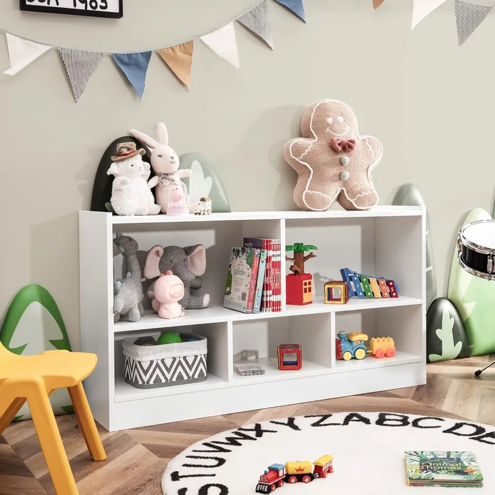 Bibliothèque en bois à 5 cubes, étagère ouverte à 2 niveaux, armoire de rangement polyvalente pour salon, chambre à coucher