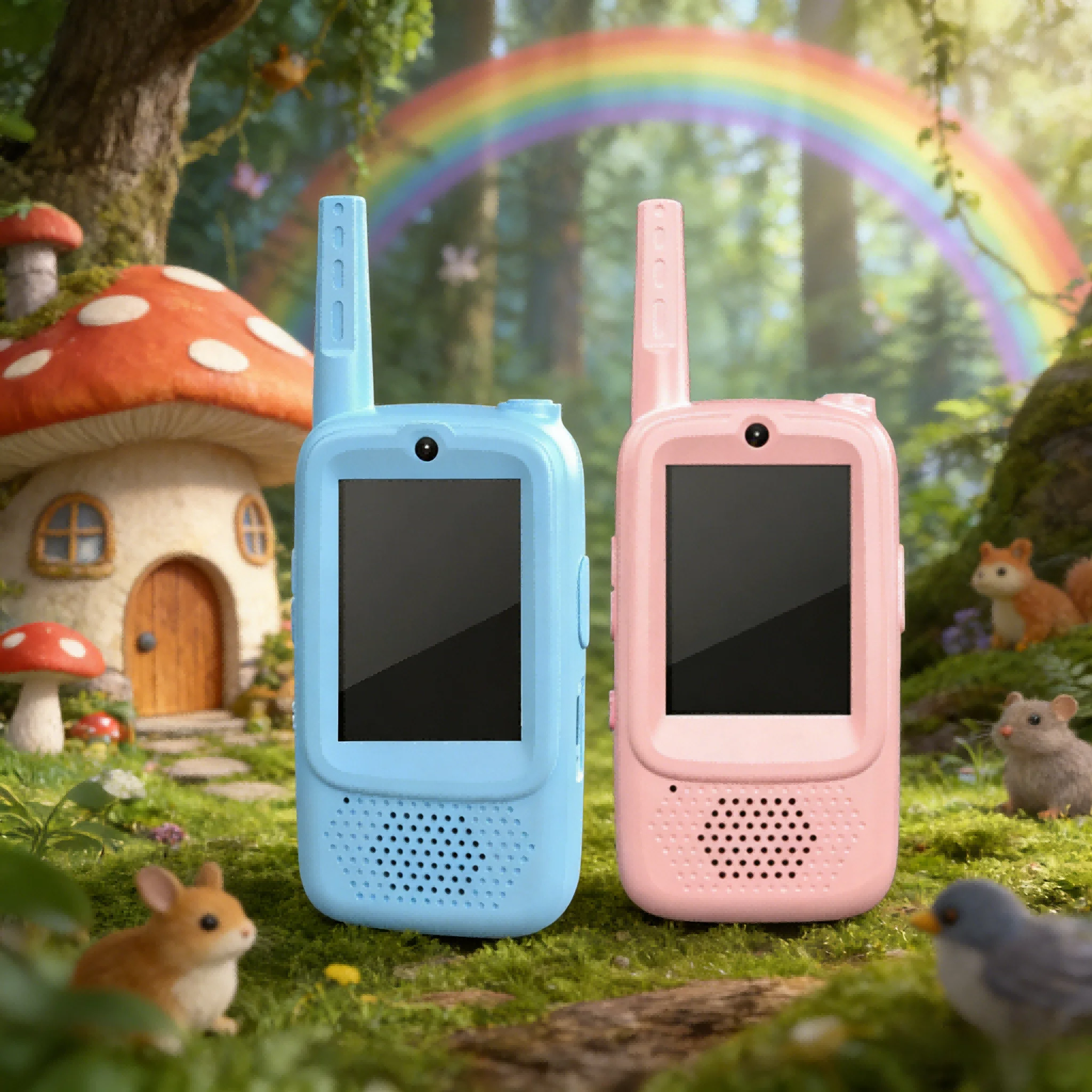 Video-walkie-talkies voor kinderen, oplaadbare walkie-talkies voor kinderen, binnen- en buitenspeelgoed voor spel, feest, kamperen, kerstcadeau