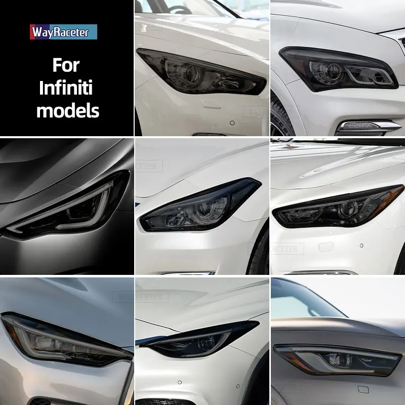 

2 шт., прозрачная защитная пленка для автомобильных фар, для Infiniti Q50, Q60, Q70, QX60, QX30, QX50, QX80